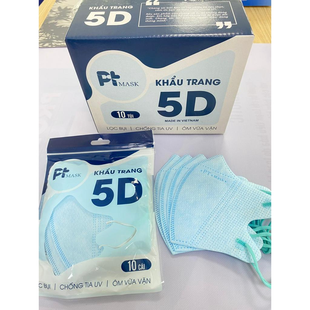 Khẩu trang 5D Mask PT 3 lớp kháng khuẩn hàng chính hãg công ty