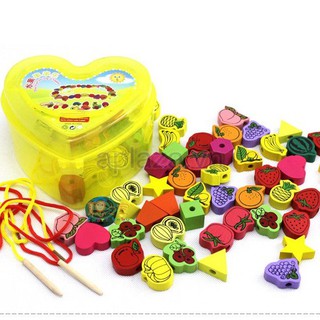 Đồ chơi xâu hạt bằng gỗ cho bé