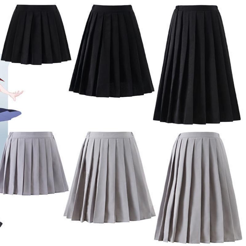 Lq Chân Váy Ngắn Chữ a Xếp Ly Màu Đen Kiểu Preppy Dễ Phối Đồ Thời Trang Mùa Hè