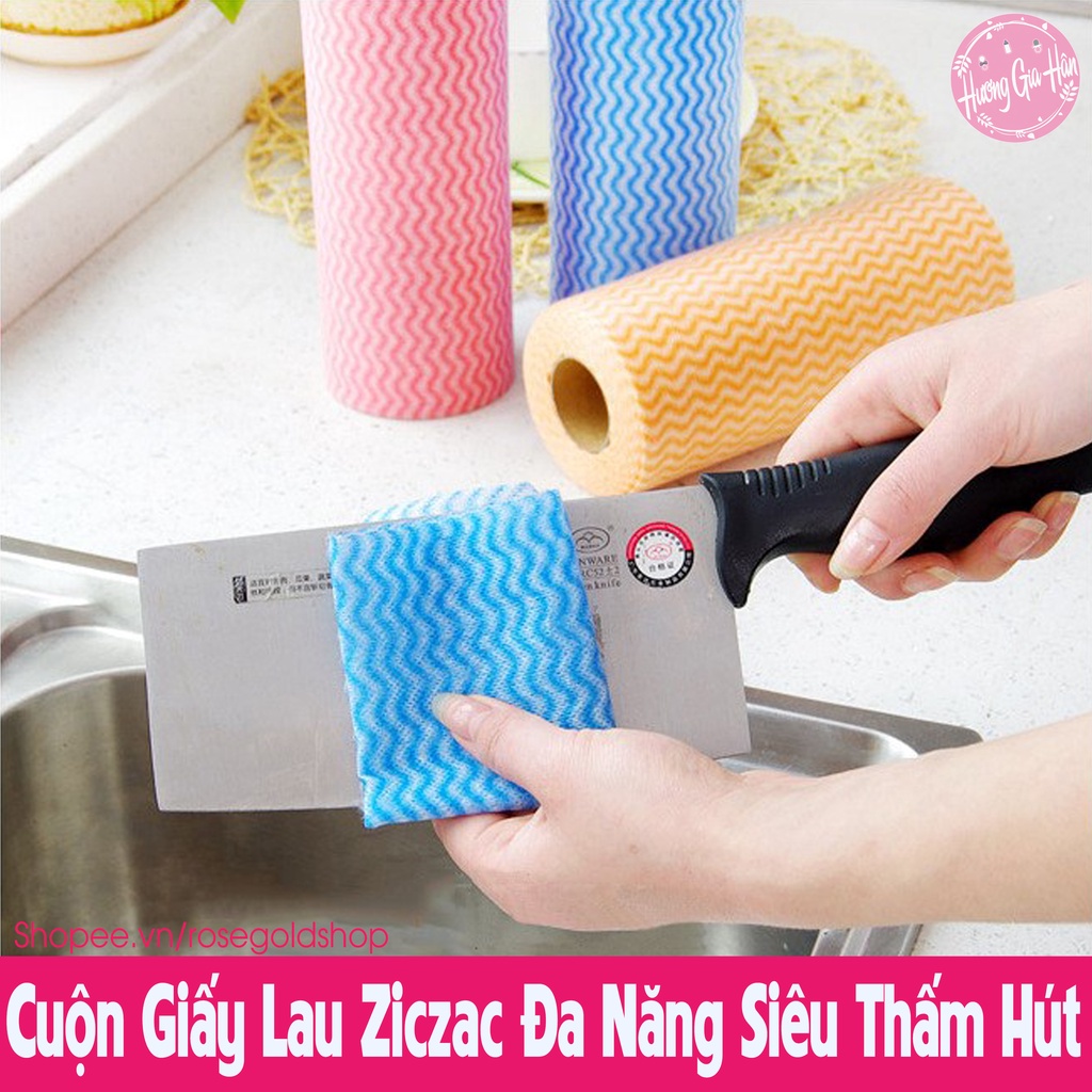 Cuộn Giấy Lau Vải Không Dệt Có Thể Tái Sử Dụng Họa Tiết , Vệ Sinh Bếp, Nhà Cửa Tiện Lợi, Siêu Thấm Hút