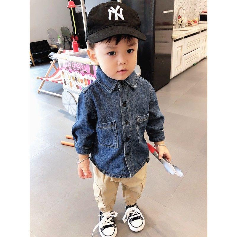 Áo Sơ Mi denim Mềm Mại Thời Trang Xuân Thu Dành Cho Bé Trai