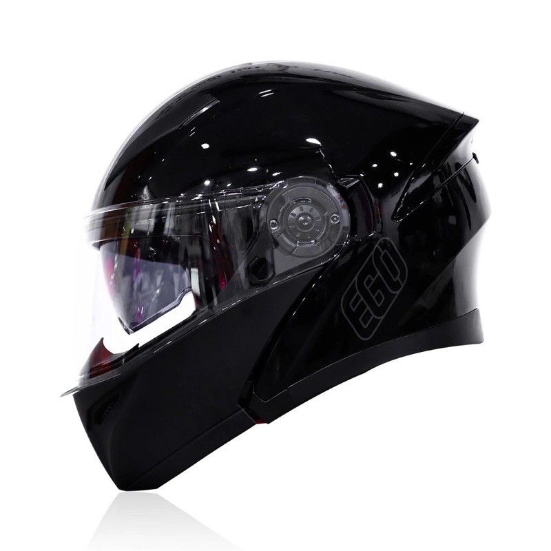 Mũ bảo hiểm Fullface 2 kính lật hàm EGO E9 - EGO E-9 đen bóng