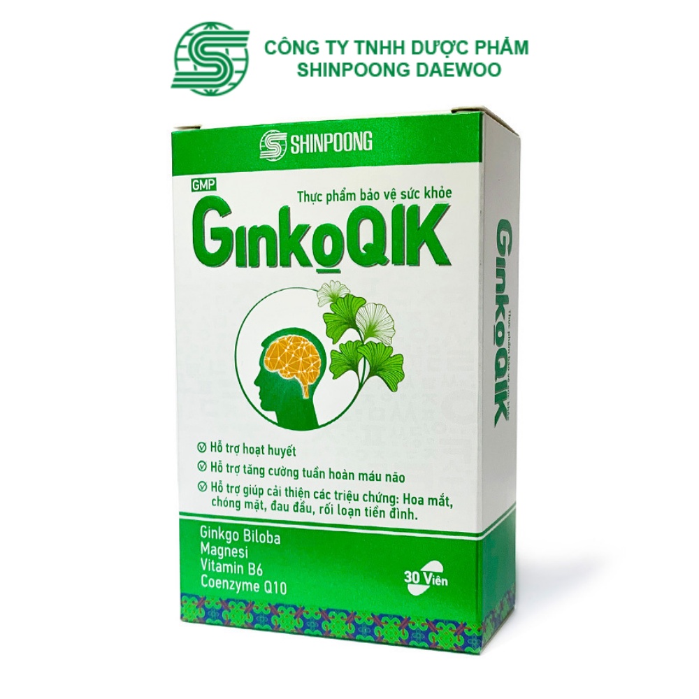 Viên Uống SHINPOONG GINKOQIK - Tăng Cường Tuần Hoàn Máu Não, Hỗ Trợ Hoạt Huyết