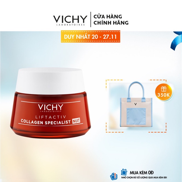 [Mã FMCGMALL -8% đơn 250K] Kem dưỡng giúp sáng da, mờ thâm nám ban đêm Vichy Liftactiv Collagen Specialist Night 50ml | BigBuy360 - bigbuy360.vn