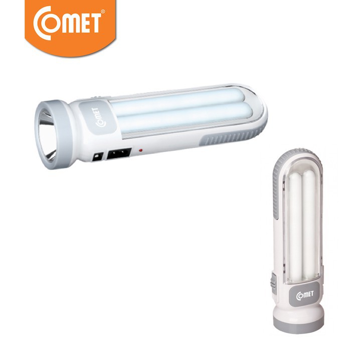 Đèn Pin Sạc Led Comet CRT454 6W kiêm đèn sạc, tay cầm liền thân (đẩy tay cầm lên khỏi thân khi sử dụng)