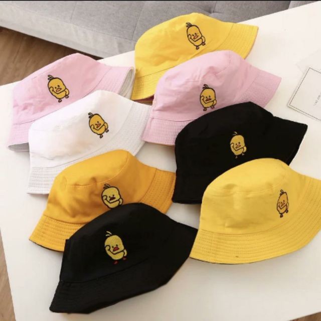 Nón Tai Bèo 2 Mặt Hình Vịt Con Cute Nhiều Màu Sắc Nổi Bật