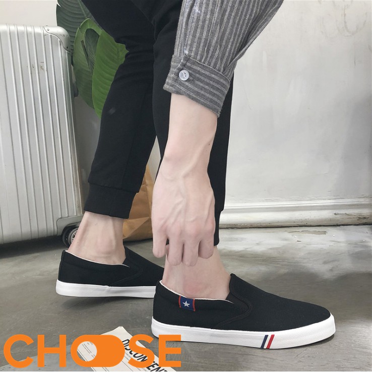 Giày Nam Mẫu Mới Phong Cách Choose Không Buộc Dây Vải Nam Hàn Quốc