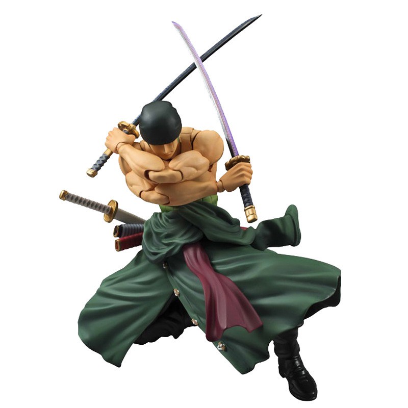 [Xả hàng tăng doanh sô-Hàng có sẵn] Zoro cầm 3 cây kiếm, khớp cử động cao 18cm - Mô hình figure One Piece