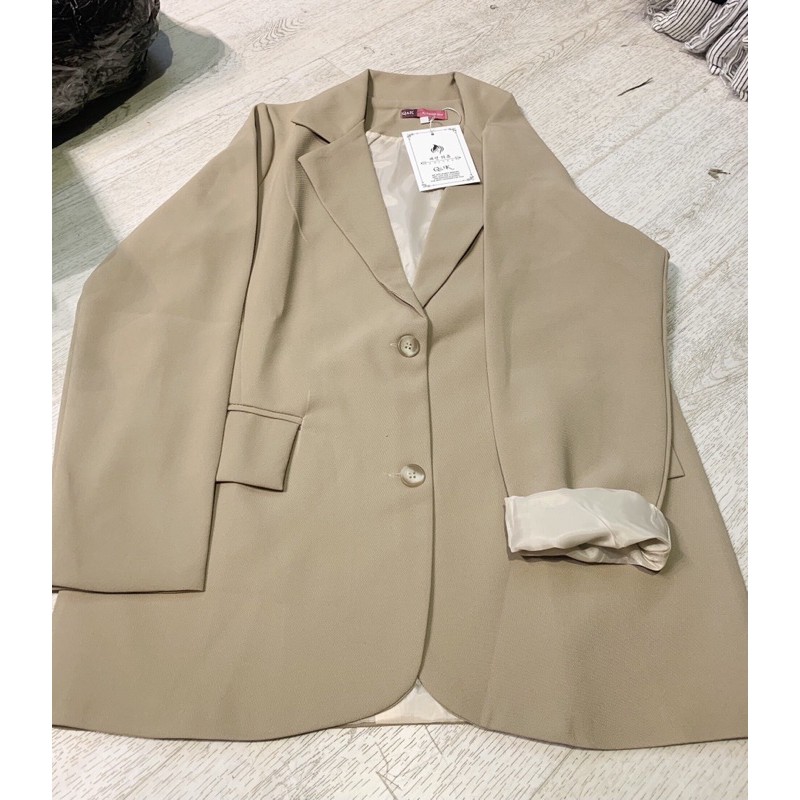 Áo khoác blazer vest nâu tây / đen sơ mi có túi 2 lớp có lót trong dày dặn mềm mịn sang trọng