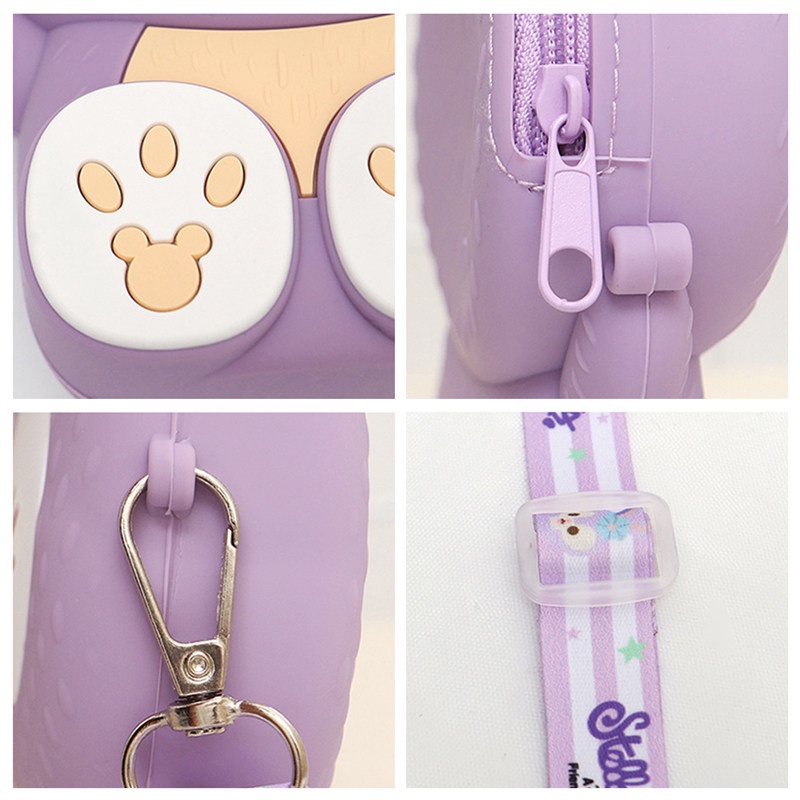 Túi đeo chéo vai bằng silicon họa tiết Stella Disney dễ thương cho bé gái