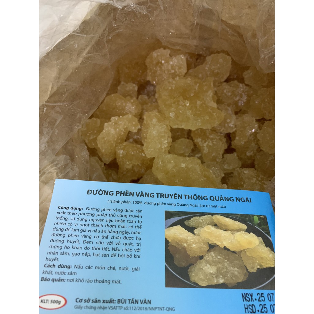 ĐƯỜNG PHÈN VÀNG NGUYÊN CHẤT QUẢNG NGÃI (500g) | BigBuy360 - bigbuy360.vn