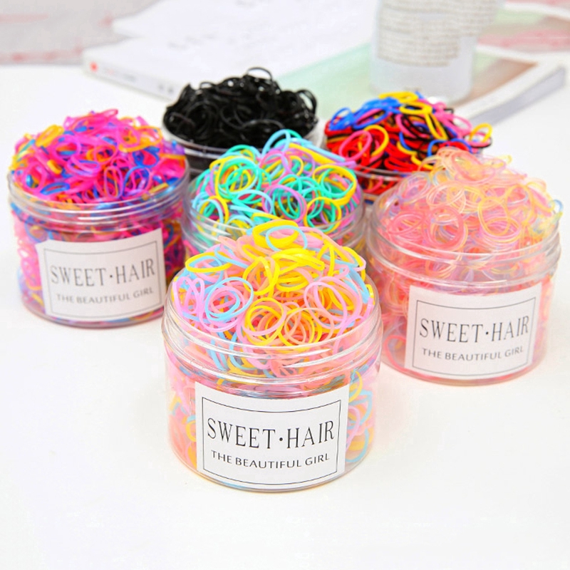 Dây Thun Cột Tóc Nhiều Màu 17KM Phong Cách Hàn Quốc Dùng Một Lần Cho Bé Gái