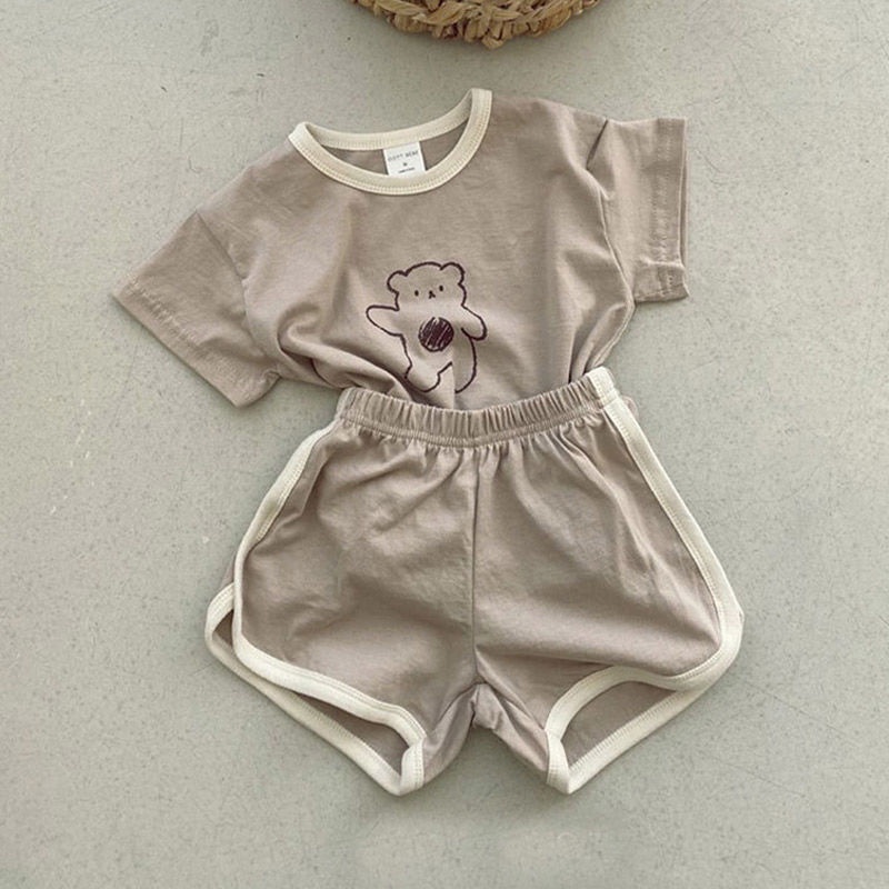 [Babycat] Bộ Đồ Cotton Tay Ngắn Phong Cách Nhật Bản Hàn Quốc Thời Trang Mùa Hè Hàng Mới Dành Cho Bé Trai Và Bé Gái 2022
