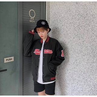 Áo Khoác Bomber unisex MARCUS- Màu Đỏ Đen