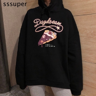 Áo hoodie nữ tay dài dáng rộng phong cách hàn quốc