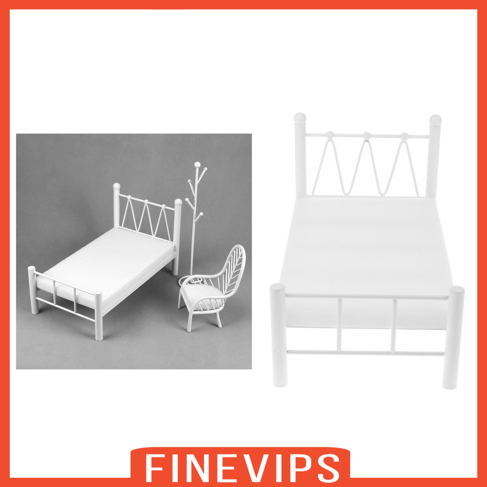[FINEVIPS]Baby Doll Accessories Metal Bedroom Furniture Set Decoration for 1/6 Blythe Doll Accessories 3 Year Old Girls and Up