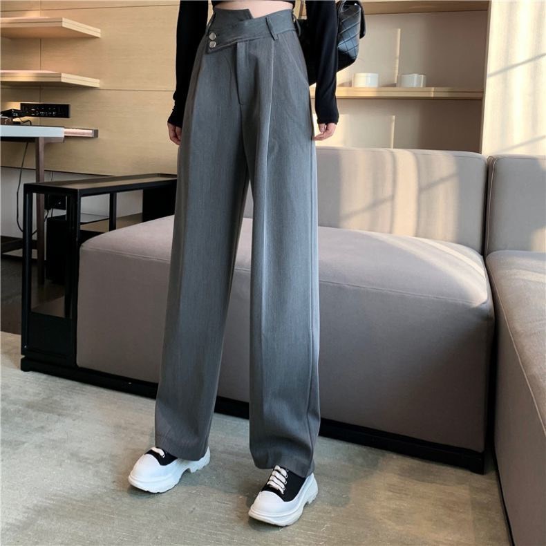 Quần Ống Rộng Cạp Cao Baggy, Quần Suông Ống Loe Culottes Nữ Hàng Quảng Châu Siêu Hót 2021