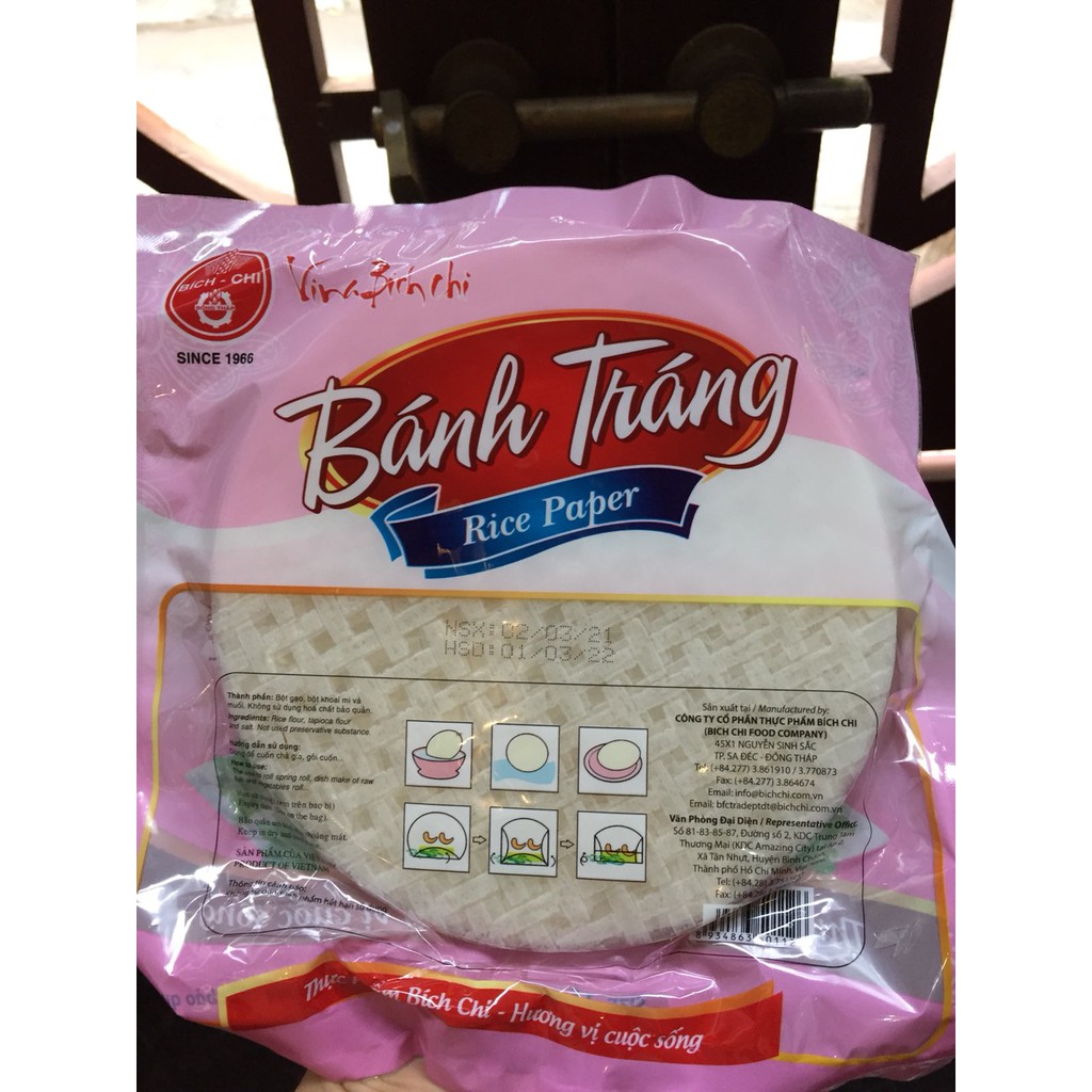 BÁNH TRÁNG (BÁNH ĐA NEM) CUỐN ĂN LIỀN HOẶC CHIÊN 16CM (CÔNG TY BÍCH CHI)