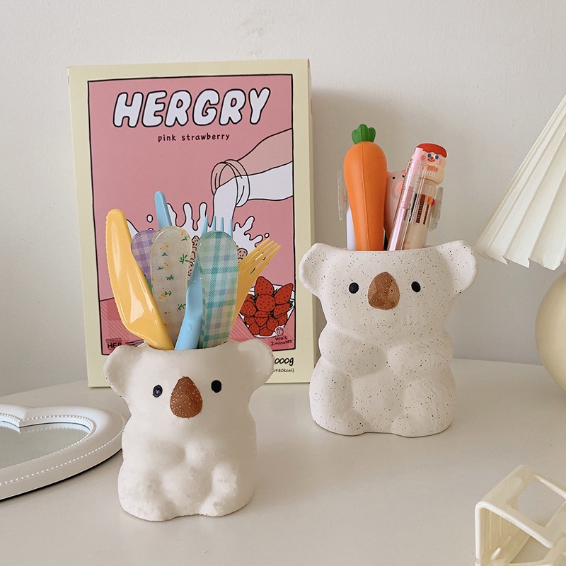 Lọ Cắm Cọ Trang Điểm Đa Năng Hình Gấu Koala Hoạt Hình Sáng Tạo