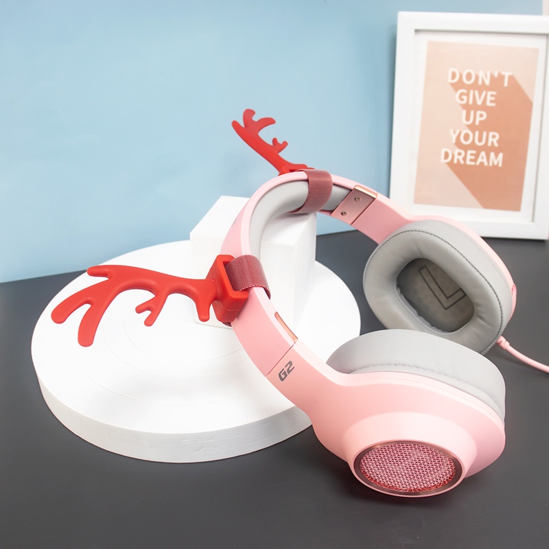 Phụ Kiện Trang Trí Tai Nghe Hình Gạc Hươu Dễ Thương