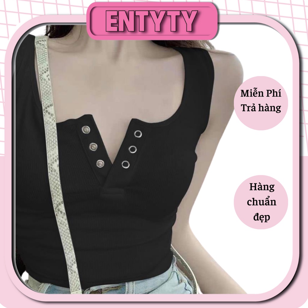 Áo Ba Lỗ Cúc Bấm A4BLCB Chất Thun Gân Croptop