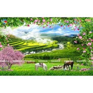 Tranh phong cảnh dán tường 3D