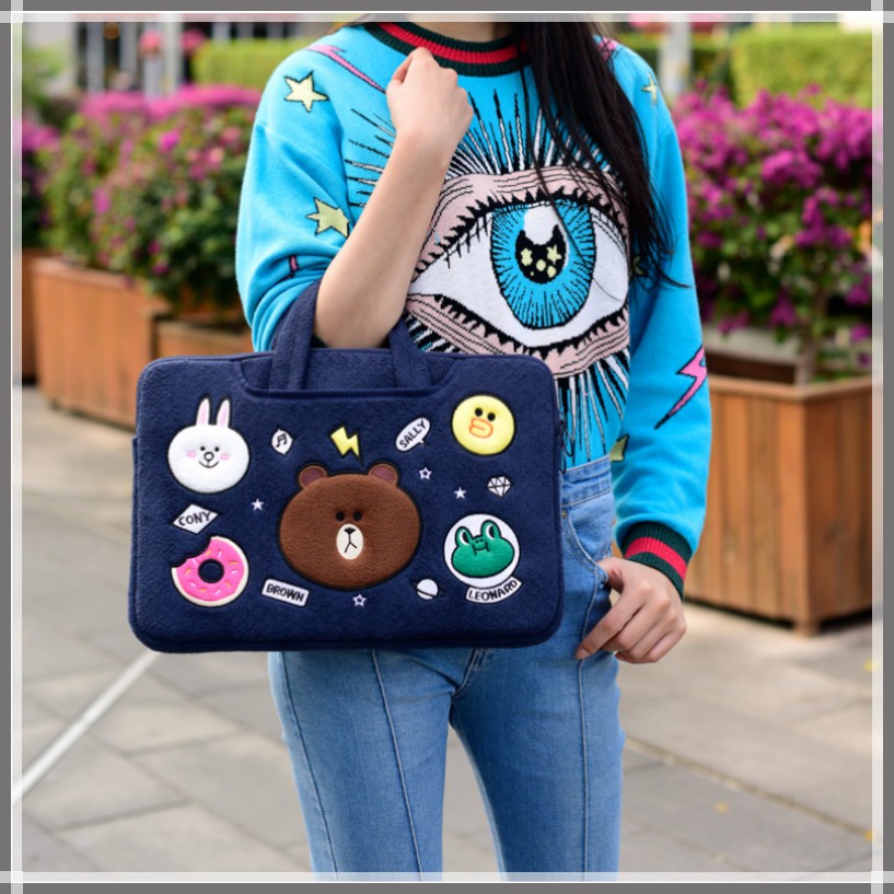 ⭐️ Kho Sẵn Sàng⭐️Túi Đựng Laptop Macbook Hình gấu Nâu Phong Cách Hàn Quốc