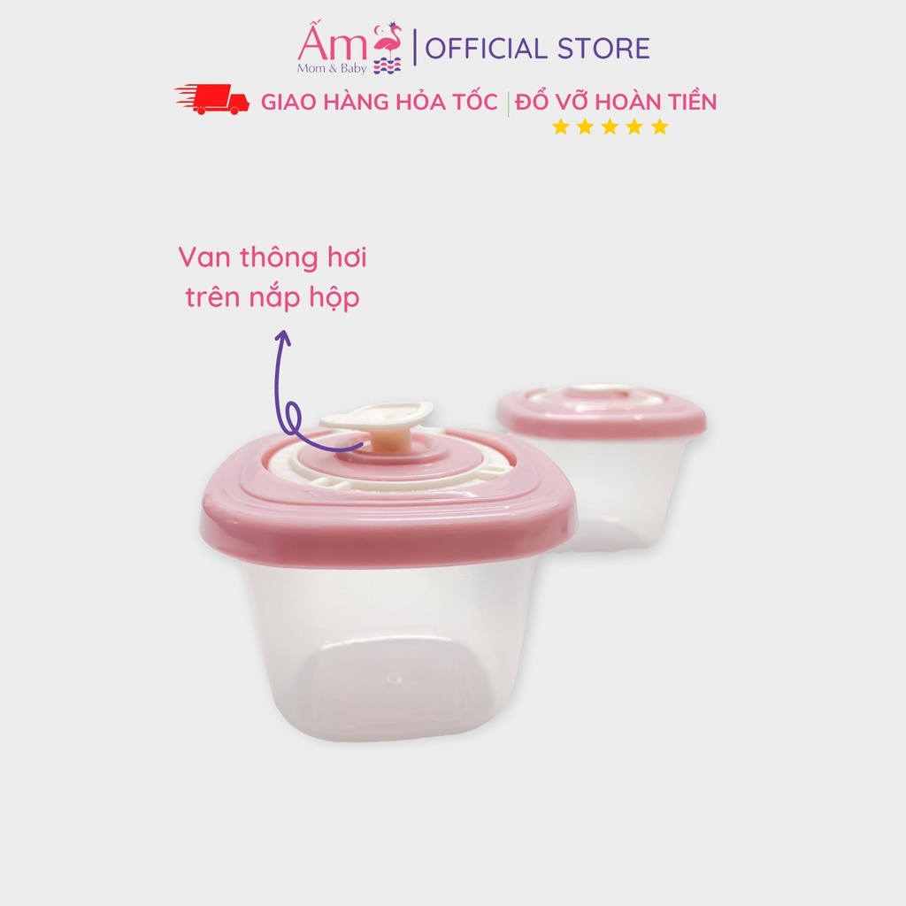Hộp Trữ Đông Thức Ăn Misuta Cho Bé Ấm Baby Khay Để Đồ Bảo Quản Lạnh Ấm Gift Decor