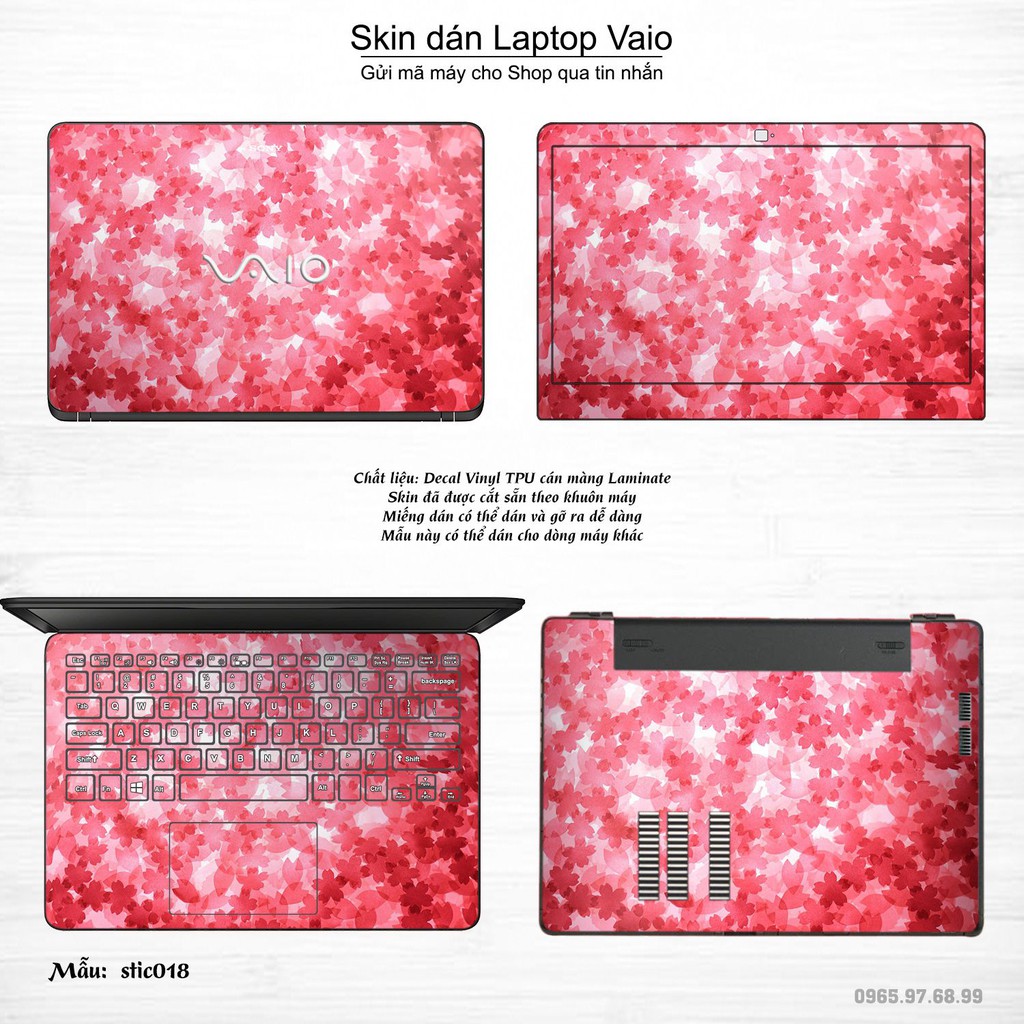 Skin dán Laptop Sony Vaio in hình Hoa văn sticker nhiều mẫu 3 (inbox mã máy cho Shop)