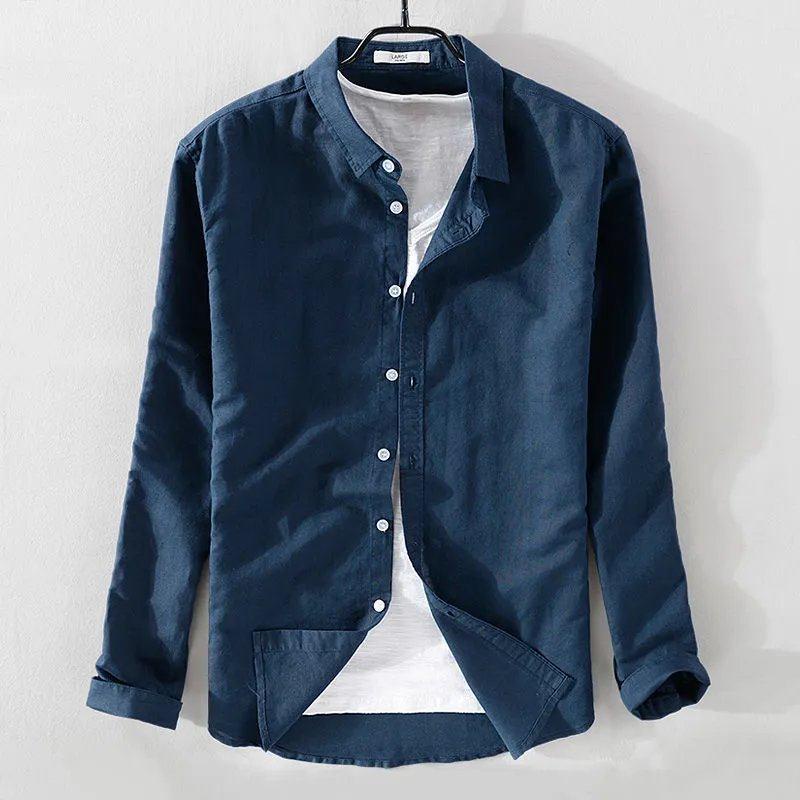 Áo Khoác Sơ Mi Tay Dài Chống Nắng Vải Cotton Lanh Mỏng Thời Trang Mùa Hè Cho Nam