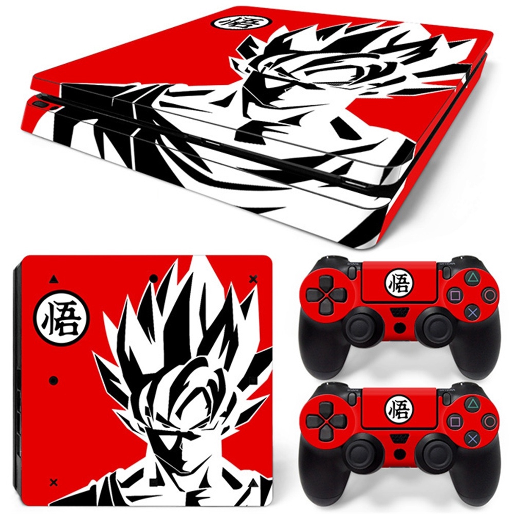 Miếng dán trang trí bộ máy chơi game PS4 slim hình Dragon Ball đẹp mắt