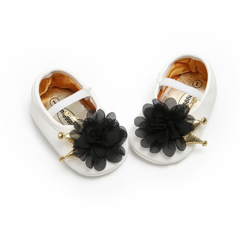 Giày búp bê đính hoa đế mềm cho bé gái