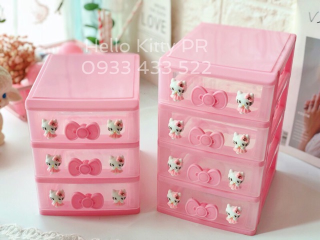 Tủ nhựa mini 4 tầng HELLO KITTY