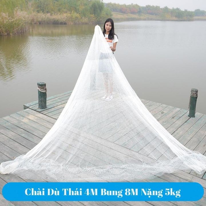 Chài cá dù thái - Chài cá dù thái chân xích cao 4M Bung 8M nặng 5kg