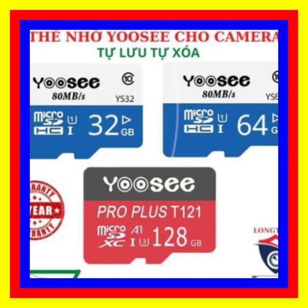 ( Bảo Hành 2 Năm), Thẻ nhớ Yoosee 128GB , 64GB , 32Gb, Class10 Tự lưu tự xóa - dành cho camera và các thiết bị điện tử