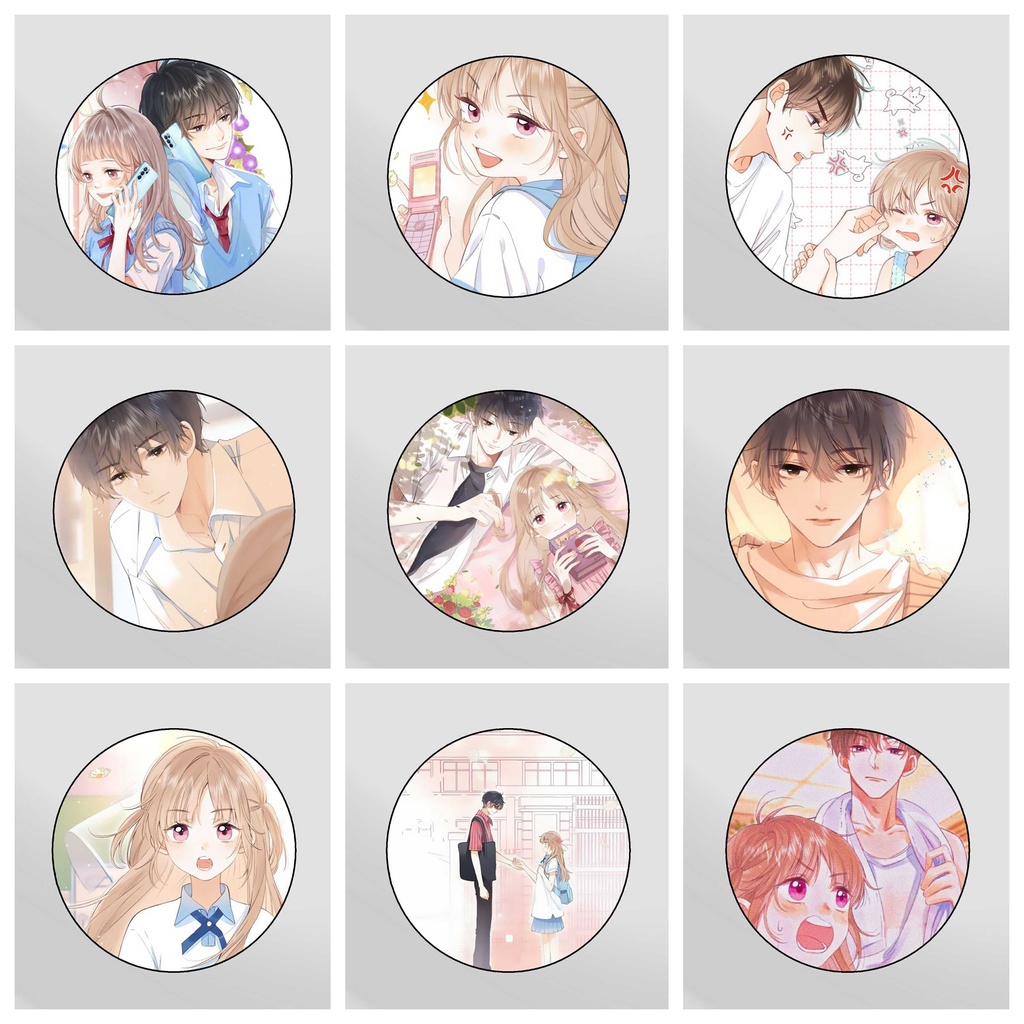 Huy hiệu IN HÌNH Vụng trộm không thể giấu anime chibi dễ thương xinh xắn