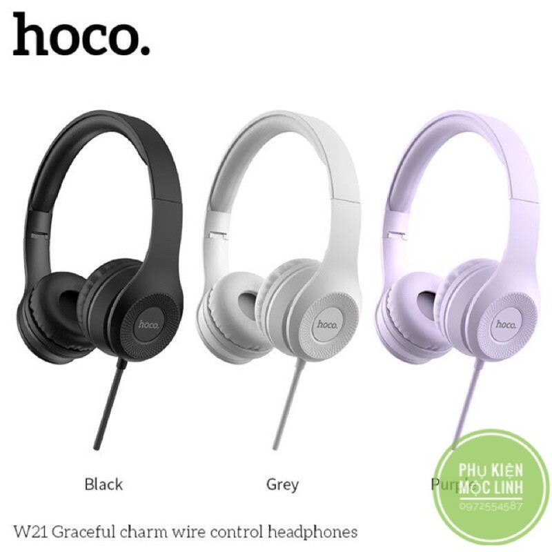 Tai Nghe Chụp Tai 💎FREESHIP💎Tai Nghe Chính Hãng Hoco W21 Âm Thanh Hay - BH 12 Tháng Học Online có mic micro