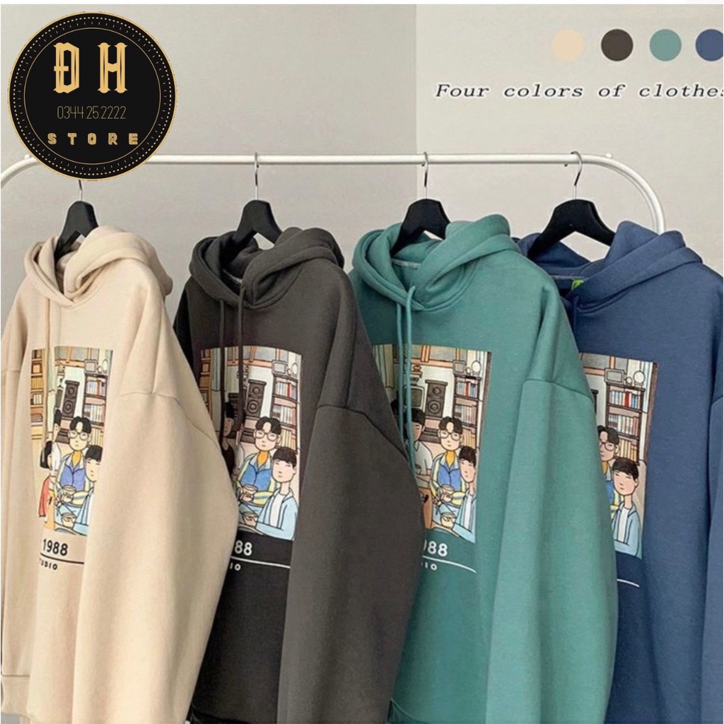 (Mẫu Mới 2021) Áo Hoodie Hình Gia Đình Reply 1988 Hàn Quốc Có Mũ Nam Nữ Chất Nỉ Bông Dày Dặn Form Rộng Unisex | BigBuy360 - bigbuy360.vn