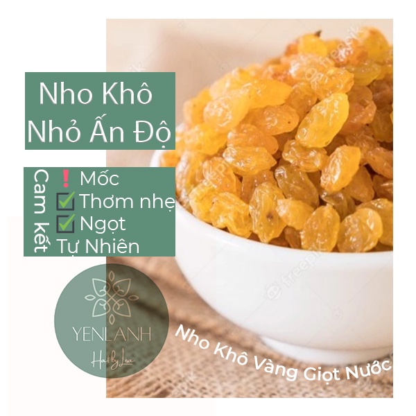 Nho Khô Vàng Nhỏ Chua Ngọt Tự Nhiên- Nguyên Liệu tạo ngọt và Ăn Vặt 100gr-200gr-500gr Yenlanhnatural