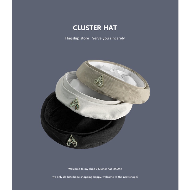 Mũ Beret Hình Trái Tim Phong Cách Hàn Quốc Ngọt Ngào Cho Nữ