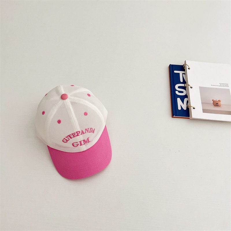 Mũ Lưỡi Trai Phối Lưới Thêu Chữ Màu Sắc Ngọt Ngào Thời Trang Cho Bé