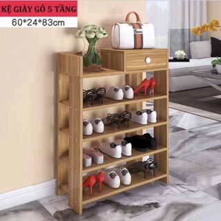 Kệ Giày 5 Tầng Có Ngăn,Gỗ MDF Tủ giày