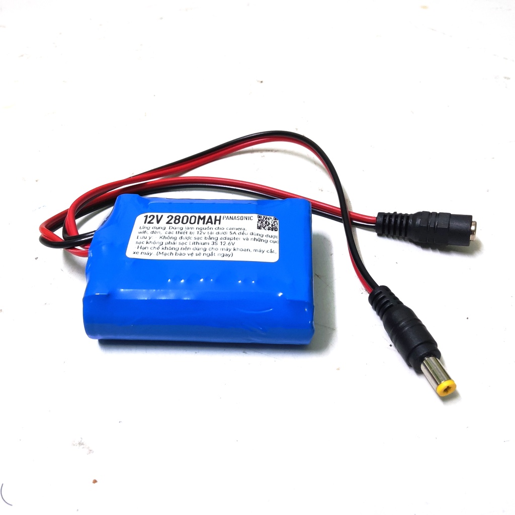 Pin 3S 12V 2800MAH PANASONIC. Dùng cho Modum wifi, camera, loa nghe nhạc, đèn...Khối pin có mạch bảo vệ nên rất bền