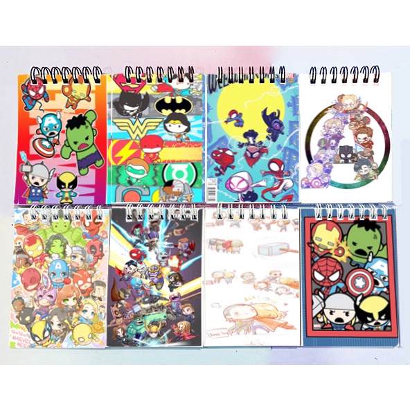 Sổ lò xo mini siêu anh hùng LXD19 A7 100 trang sổ note dễ thương