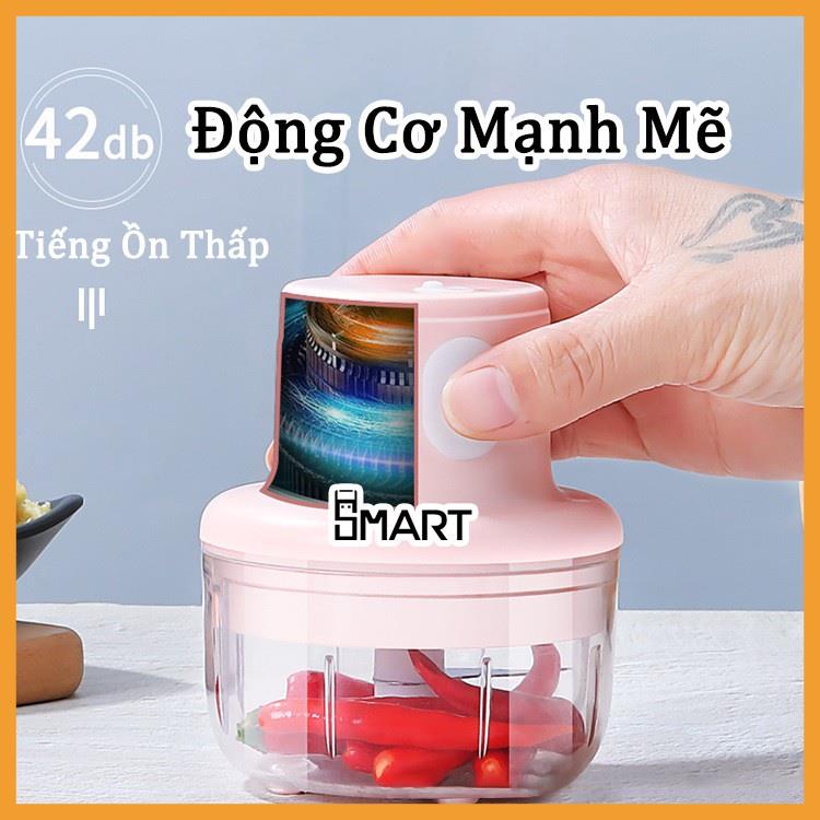 Máy Xay Thịt Mini - Máy Xay Tỏi Ớt Mini Cầm Tay Tự Động Siêu Khỏe - Xay Đồ Ăn Dặm, Rau, Củ, Quả, Thịt Tiện Lợi