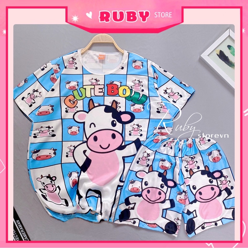Đồ bộ bò sữa ❤️ Set bộ hoạt hình Big Size (58KG -70KG) chất thun mịn mát co giãn thoải mái Tổng hợp SIZE XL DBRBD