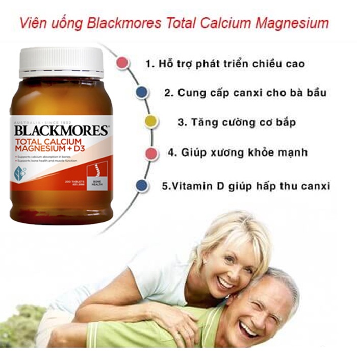 [Hàng Chuẩn ÚC] Viên uống chắc khỏe xương Blackmores Total Calcium Magnesium + D3 200 viên