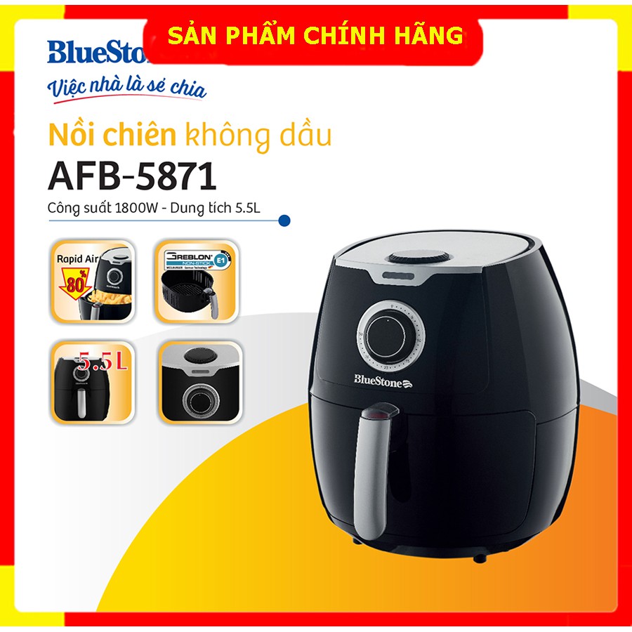 Nồi Chiên Không Dầu Bluestone AFB-5871 5,5L