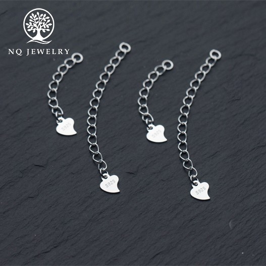Charm bạc dây xích trái tim trang trí - NQ Jewelry