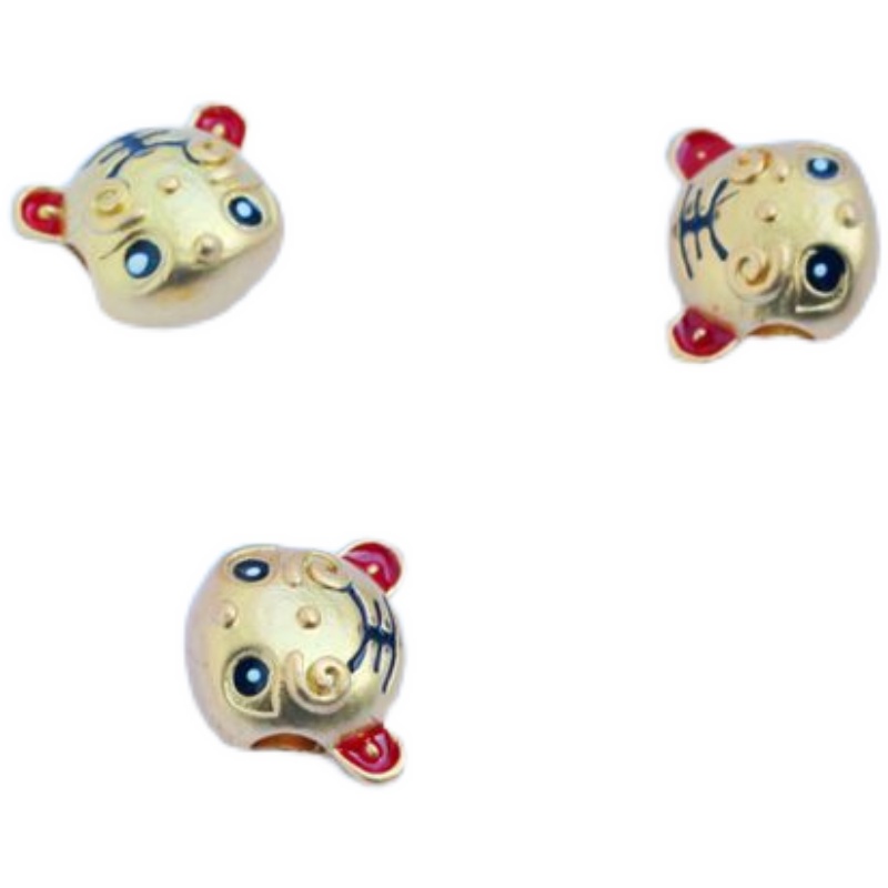 Hạt Xỏ Vòng Tay/Dây Chuyền/Vòng Cổ Màu Vàng 18k Mặt Hình Hổ Hoạt Hình diy